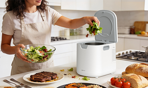 1Food waste disposer background